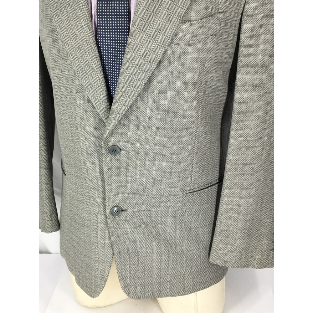 42R Giorgio Armani Italy Mens Vintage 2 Button Blazer Jacket Lt Gray Tattersall - Picture 12 of 15